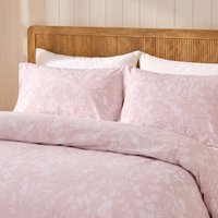 OHS Floral Print Brushed Cotton Flannelette Duvet Cover Set, Natural - Double