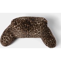 OHS Leopard Faux Fur Cuddle Cushion - Natural