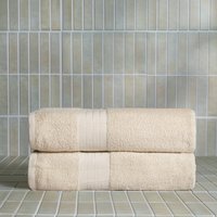 OHS 100% Cotton 2 Jumbo Bath Sheets - Beige