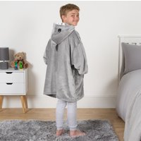 OHS Kids Novelty Shark Tooth Hoodie Blanket - Grey