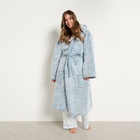 OHS Teddy Marl Dressing Gown - Navy
