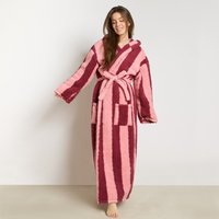 Online Home Shop Enjoy 12% Off OHS Stripe Teddy Fleece Gown PinkBurgundy