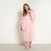 OHS Extra-Long Electric Heated Hoodie Blanket - Blush