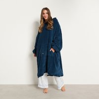 OHS Extra-Long Electric Heated Hoodie Blanket - Navy