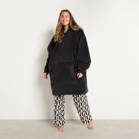 OHS Teddy Fleece Sherpa Reverse Hoodie Blanket - Black