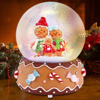 OHS Gingerbread Family Light Up Musical Snow Globe - Multi