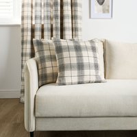 OHS 4 Pack Woven Check Cushion Covers - Cream
