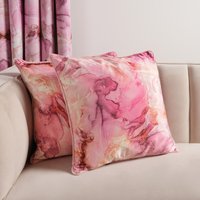OHS Matte Velvet Marble Print Cushion Covers, Blush - 45 x 45cm