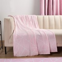 OHS Ultra Soft Geometric Print Throw - Blush