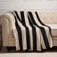 OHS Stripe Print Ultra Soft Throw - Monochrome