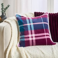 OHS Winsford Check Cushion Covers, Burgundy - 45 x 45cm