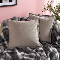 OHS Oxford Edge Corduroy Cushion Covers, Grey - 45 x 45cm