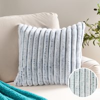OHS Two Tone Ribbed Cushion Covers, Navy/White - 45 x 45cm