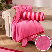 OHS Piped Edge Throw - Pink/Red