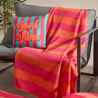 OHS Stripe Fleece Throw - Orange/Pink