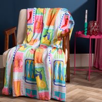 OHS Postcard Print Ultra Soft Throw - Multi