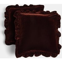 OHS Velvet Plush Cushion Covers, Brown - 45 x 45cm