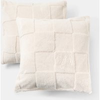 OHS Tufted Checkerboard Cushion Covers, Stone - 45 x 45cm