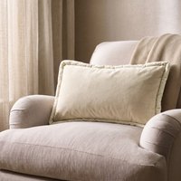 OHS Matte Velvet Jumbo Piped Edge Filled Cushion - Natural