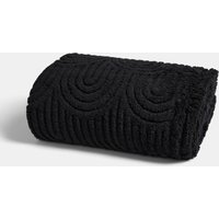 OHS Tufted Arches Teddy Fleece Throw, Black - 180 x 200cm