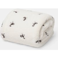 OHS Bow Embossed Fleece Throw - Monochrome