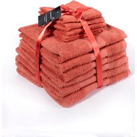 Luxury Soft 10 Piece Towel Bale Gift Set- 100% Cotton - Deep Pink