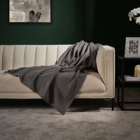 OHS Plain Fleece Throw, Charcoal - 200 x 240cm