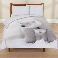 3D Polar Bear Animal Print Duvet Cover Set - Double