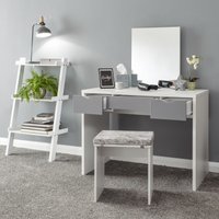 Elizabeth Dressing Table Set - White/Grey