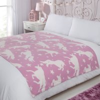 OHS Unicorn Shape Fleece Throw - Pink