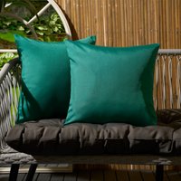 OHS 4 Pack Water Resistant Cushion Covers, Forest Green - 45 x 45cm