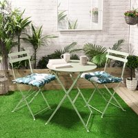 Online Home Shop Enjoy 40% Discount on OHS Tropical Print Seat Pads GreenWhite 40cm