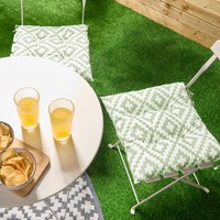 OHS 2 Pack Indoor/Outdoor Geometric Print Seat Pads - Sage