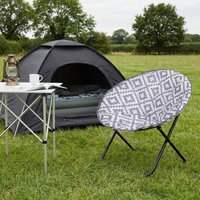 Online Home Shop 60% Discount on Grey OHS Foldable Geometric Moon Camping Chair Online