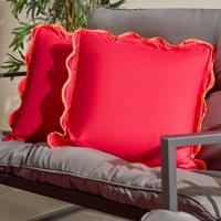 OHS Indoor/Outdoor Scallop Edge Cushion Covers, Pink/Orange - 45 x 45cm
