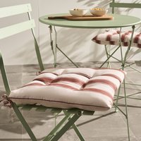 OHS 4 Pack Indoor/Outdoor Stripe Print Seat Pads - Chocolate/Cream