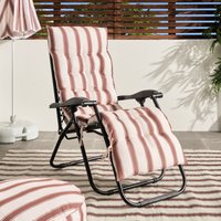 OHS Stripe Print Gravity Chair Cushion - Chocolate/Cream