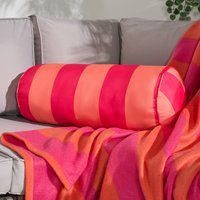OHS Stripe Print Indoor/Outdoor Bolster Pillow - Orange/Pink