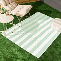 OHS Stripe Print Outdoor Rug, Sage/Cream - 170cm