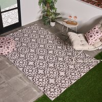 OHS Tile Print Reversible Outdoor Rug, Natural - 160 x 230cm