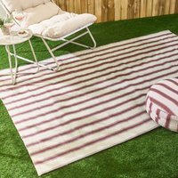 OHS Vintage Stripe Outdoor Rug, Chocolate/Cream - 160 x 230cm