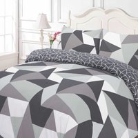 Online Home Shop Enjoy 25% Discount on OHS Geometric Duvet Cover Set Black Grey Single