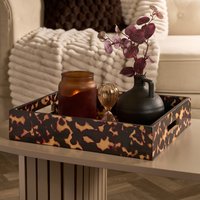 OHS Rectangle Faux Tortoise Shell Tray - Brown/Natural