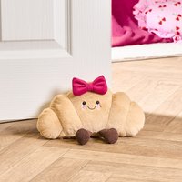 OHS Chloe The Bow Croissant Doorstop - Natural/Hot Pink