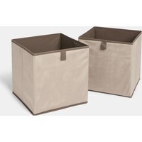 OHS Matte Velvet Cube Storage Boxes, Mink - 2 Pack