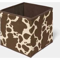 OHS Cow Print Cube Storage Boxes, Brown/White - 2 Pack