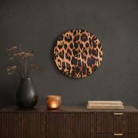 OHS Leopard Print Wall Clock - Natural
