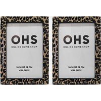 OHS 2 Pack Leopard Print Photo Frame - Natural