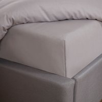 OHS Easy Care Polycotton Deep Fitted Sheet, Silver - Single