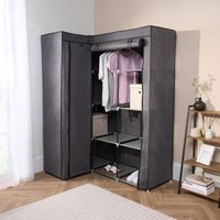 OHS Corner Fabric Wardrobe - Grey
